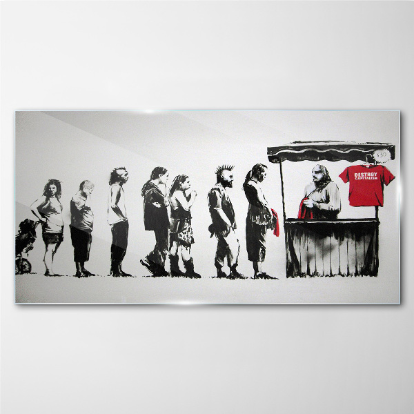 Obraz Szklany Festiwal Banksy