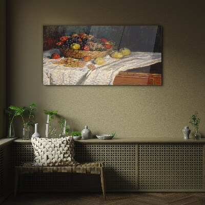 Obraz Szklany Jabłka i Winogrona Monet