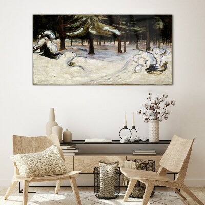 Obraz na Szkle Zima w lesie Munch