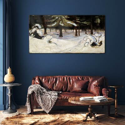 Obraz na Szkle Zima w lesie Munch