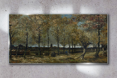 Obraz Szklany Lane z topolami Van Gogh