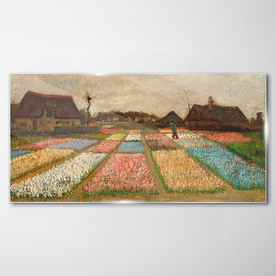Obraz Szklany Wiosenne pola tulipanów