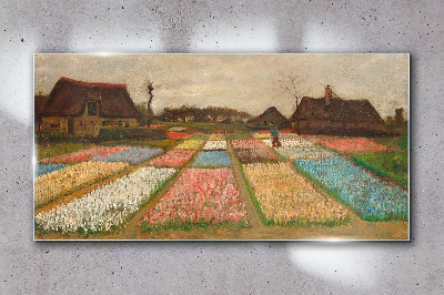 Obraz Szklany Wiosenne pola tulipanów