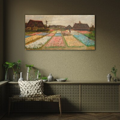 Obraz Szklany Wiosenne pola tulipanów