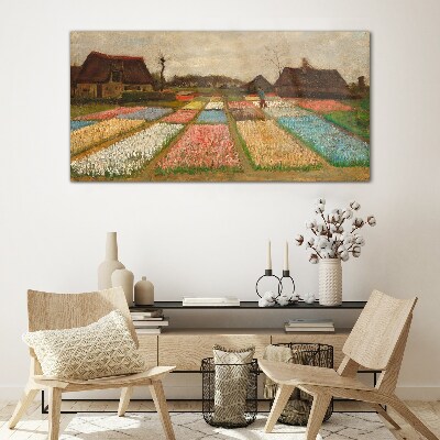 Obraz Szklany Wiosenne pola tulipanów