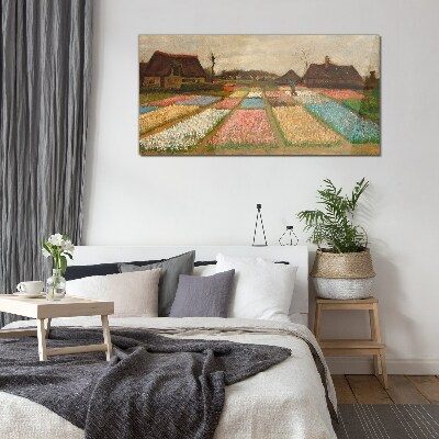 Obraz Szklany Wiosenne pola tulipanów