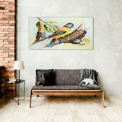Obraz Szklany gałąź liście zwierzę ptak