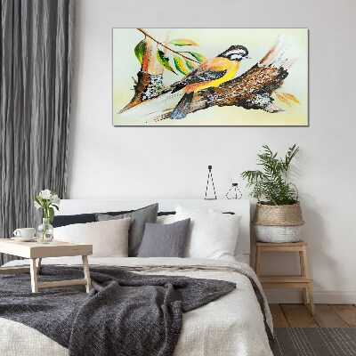 Obraz Szklany gałąź liście zwierzę ptak