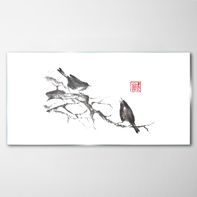 Obraz na Szkle gałęzie zwierzęta ptaki