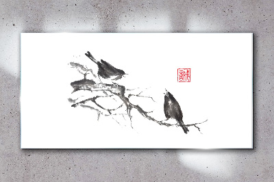 Obraz na Szkle gałęzie zwierzęta ptaki