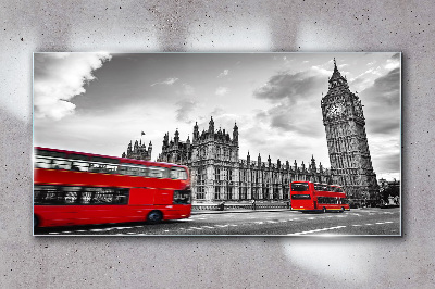 Obraz na Szkle Czerwony autobus w Londynie