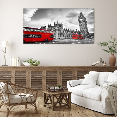 Obraz na Szkle Londyn oko czerwień autobusy