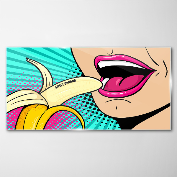 Obraz Szklany Słodka banana w pop-artowym stylu