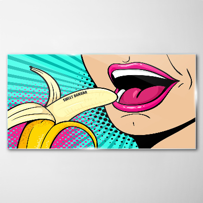 Obraz Szklany Słodka banana w pop-artowym stylu