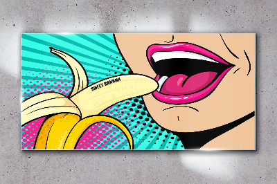 Obraz Szklany Słodka banana w pop-artowym stylu