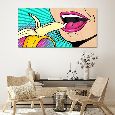 Obraz Szklany Słodka banana w pop-artowym stylu
