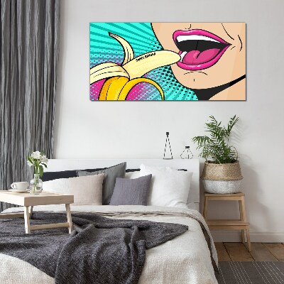 Obraz Szklany Słodka banana w pop-artowym stylu