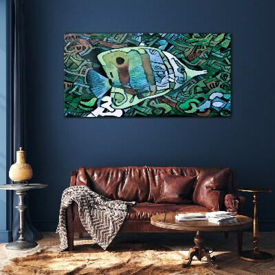 Obraz Szklany Abstrakcja Zwierzęta Ryby