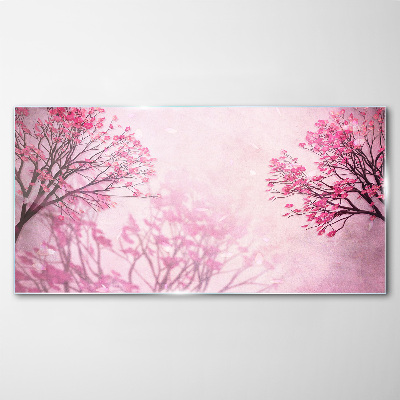 Obraz na Szkle abstrakcja drzewa kwiaty