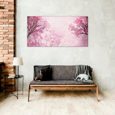 Obraz na Szkle abstrakcja drzewa kwiaty