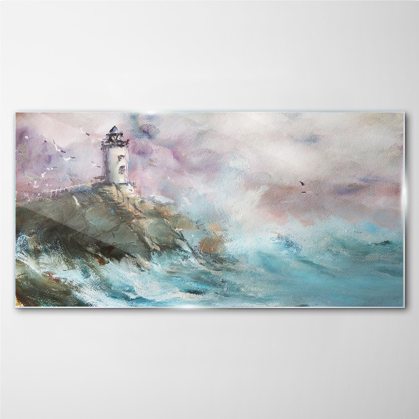 Obraz na Szkle malarstwo latarnia morska