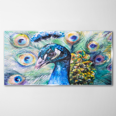 Obraz na Szkle malarstwo zwierzę ptak paw