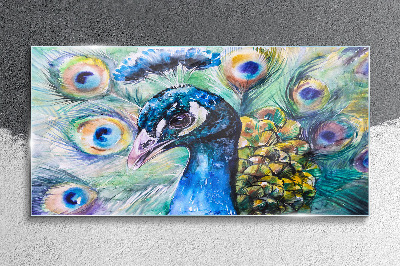 Obraz na Szkle malarstwo zwierzę ptak paw
