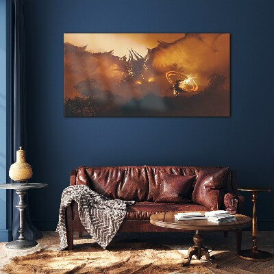 Obraz Szklany malarstwo fantasy smok