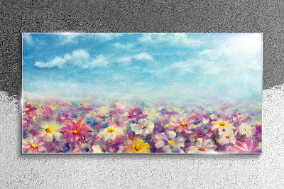 Obraz na Szkle kwiaty łąka niebo