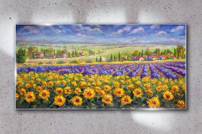 Obraz Szklany kwiaty wieś