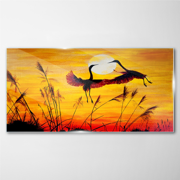 Obraz Szklany zwierzęta ptaki zachód słońca