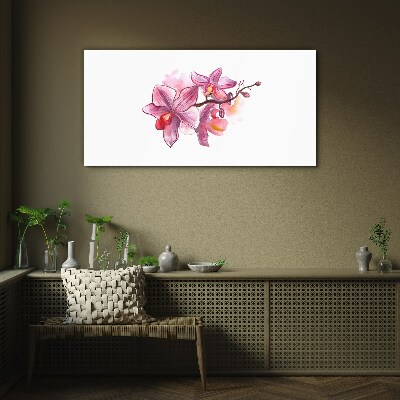 Obraz na Szkle Różowe orchidee na tle bieli