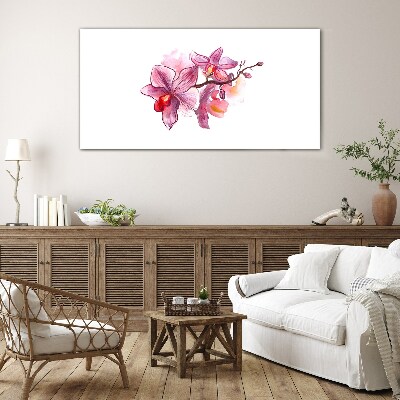Obraz na Szkle Różowe orchidee na tle bieli