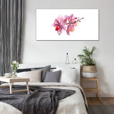 Obraz na Szkle Różowe orchidee na tle bieli
