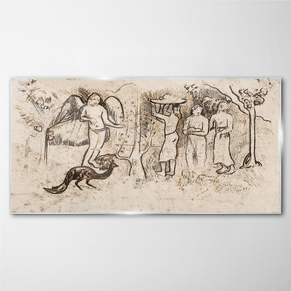 Obraz na Szkle Mitologiczne sceny z aniołem i zwierzętami