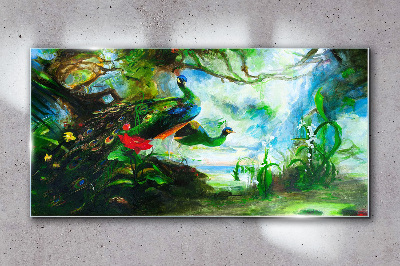 Obraz na Szkle Nowoczesny las zwierzę paw