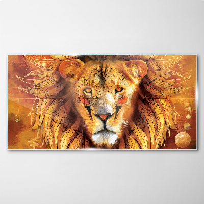 Obraz Szklany Lion in Golden Majesty