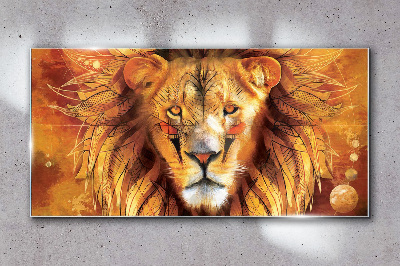 Obraz Szklany Lion in Golden Majesty