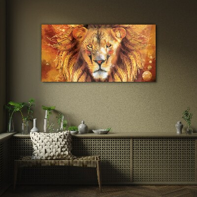 Obraz Szklany Lion in Golden Majesty