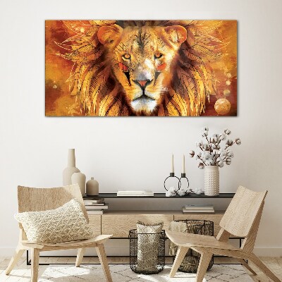 Obraz Szklany Lion in Golden Majesty