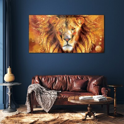 Obraz Szklany Lion in Golden Majesty