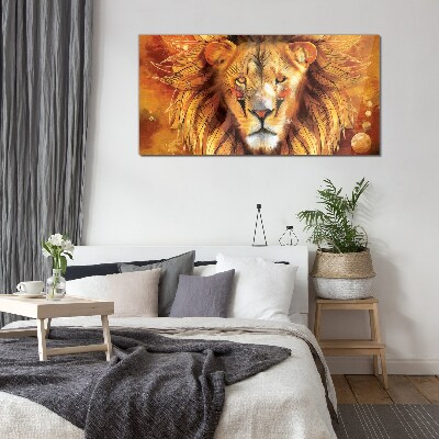 Obraz Szklany Lion in Golden Majesty
