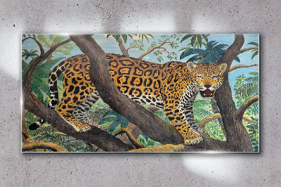 Obraz na Szkle Jaguar w tropikalnym lesie