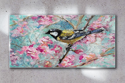Obraz na Szkle kwiaty zwierzę ptak
