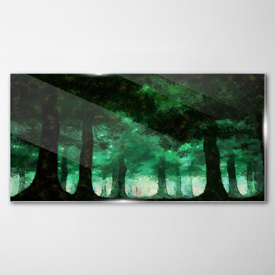 Obraz na Szkle malarstwo las drzewa