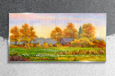 Obraz na Szkle Malarstwo jesień wieś