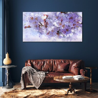 Obraz Szklany Malarstwo gałąź kwiaty