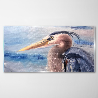 Obraz na Szkle Portret czapli nad wodą