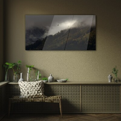 Obraz Szklany Malarstwo Chmura Góra