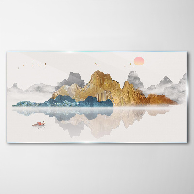 Obraz na Szkle Abstrakcja Jezioro Góry